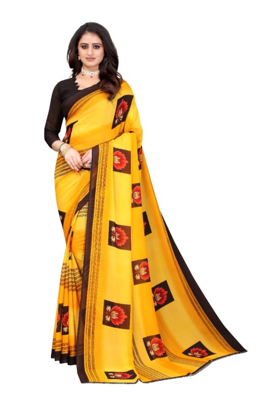 Fancy Georgette Printed Saree With blouse